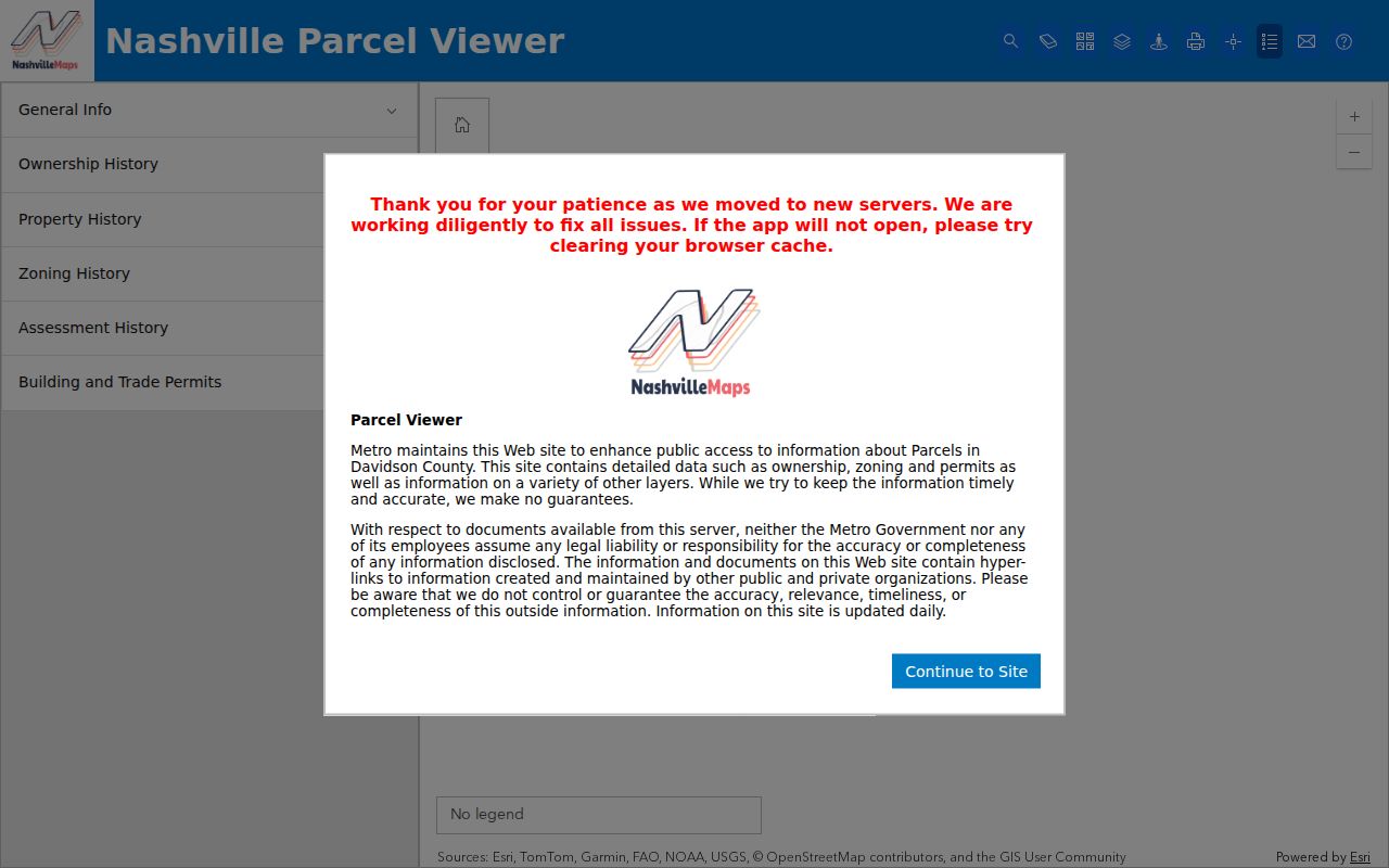 Nashville street directory Parcel Viewer parcel map and street search