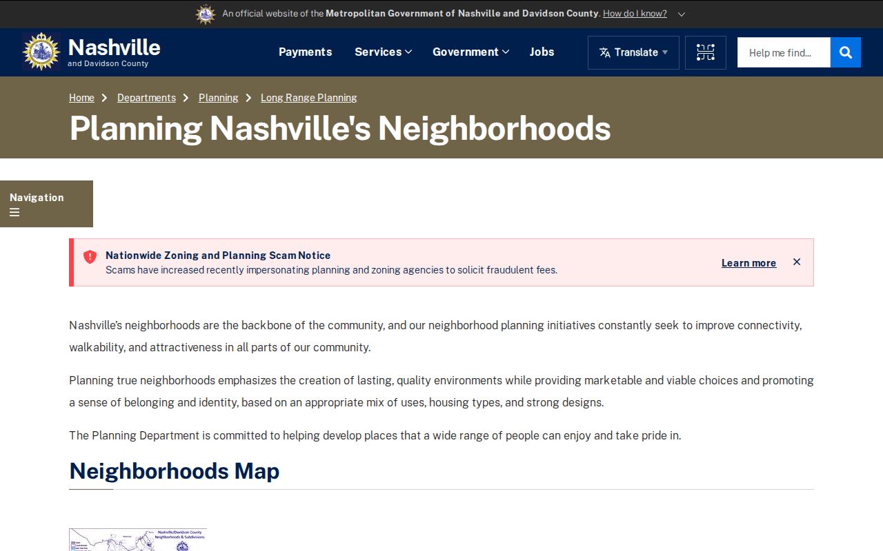 Nashville ZIP code directory Metro neighborhood planning and boundary guidance